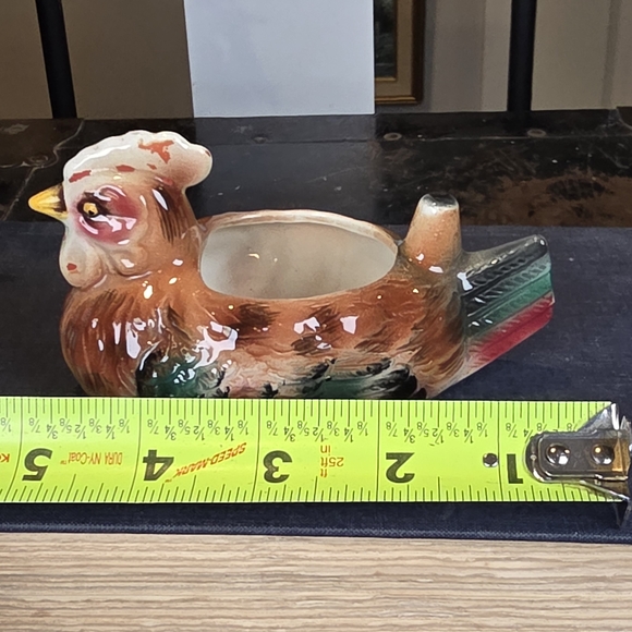 Vintage Ceramic Hen Holder 5" | Mini Planter or Creamer | Farmhouse Kitsch - Picture 8 of 8